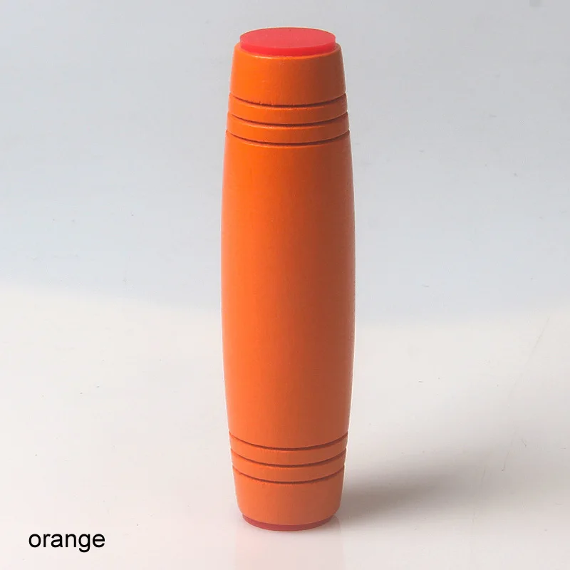 Деревянный Непоседа смешной ручной Спиннер снятие стресса флип-палка ручной декомпрессии концентрат игрушка японская Скалка палка игрушка - Цвет: Оранжевый