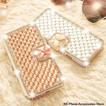 

Glitter Rhinestone Flip Leather Case For iPhone 11 Pro Max 6 6s 7 8 Plus Wallet Cover For iPhone X XR XS Max 5 5S SE Phone Cases