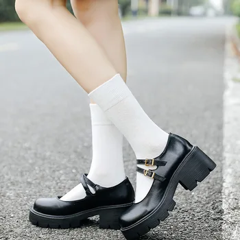 

Color Harajuku Retro Women Lady Cotton Loose Socks Winter In Tube Korean Purple Blue Yellow Pink Designer Christmas Cute