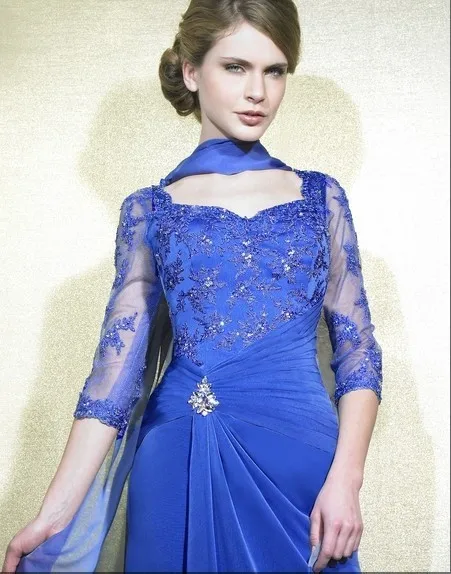 Дизайн vestidos de festa кружевные длинные синие hl Вечерние Элегантные платья вечерние платья с жакетом