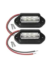  2PCS 6 LED Car License Number Plate Light For SUV Truck Trailer Van Tag Step Lamp White Bulbs Car Products License Plate Lights 