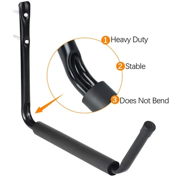 

4 PCS Indoor Kayak Storage Hooks Kayak Storage Rack Utility Rack, Heavy Duty Garage Hangers Wall Mount or Dock Hanging Hooks for