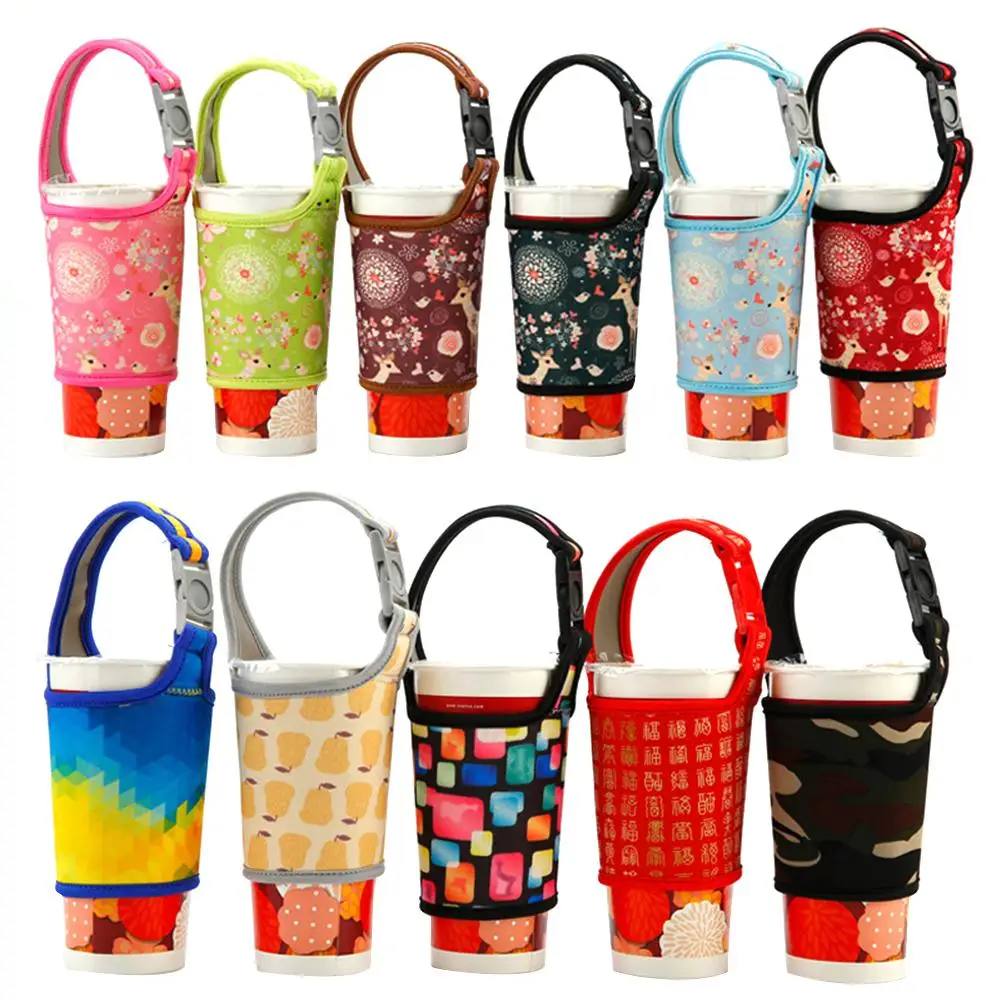 

40# New Neoprene Insulated Sleeve Carrier Holder for 700cc Milk Tea Coffee Tumbler Cup Sleeve With Grip Handle