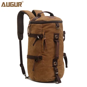 

AUGUR Men Canvas Travel Bag Large Capacity Sports Backpack Casual Women Bucket Outdoor Multifunctional Luggage Shoulder Bags