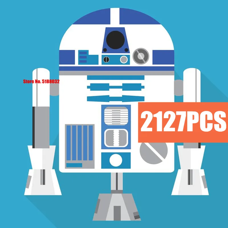 Новинка 2127 шт. технический робот Fit Star Space R2d2 Bb8 войны Набор фигурок модель Technic