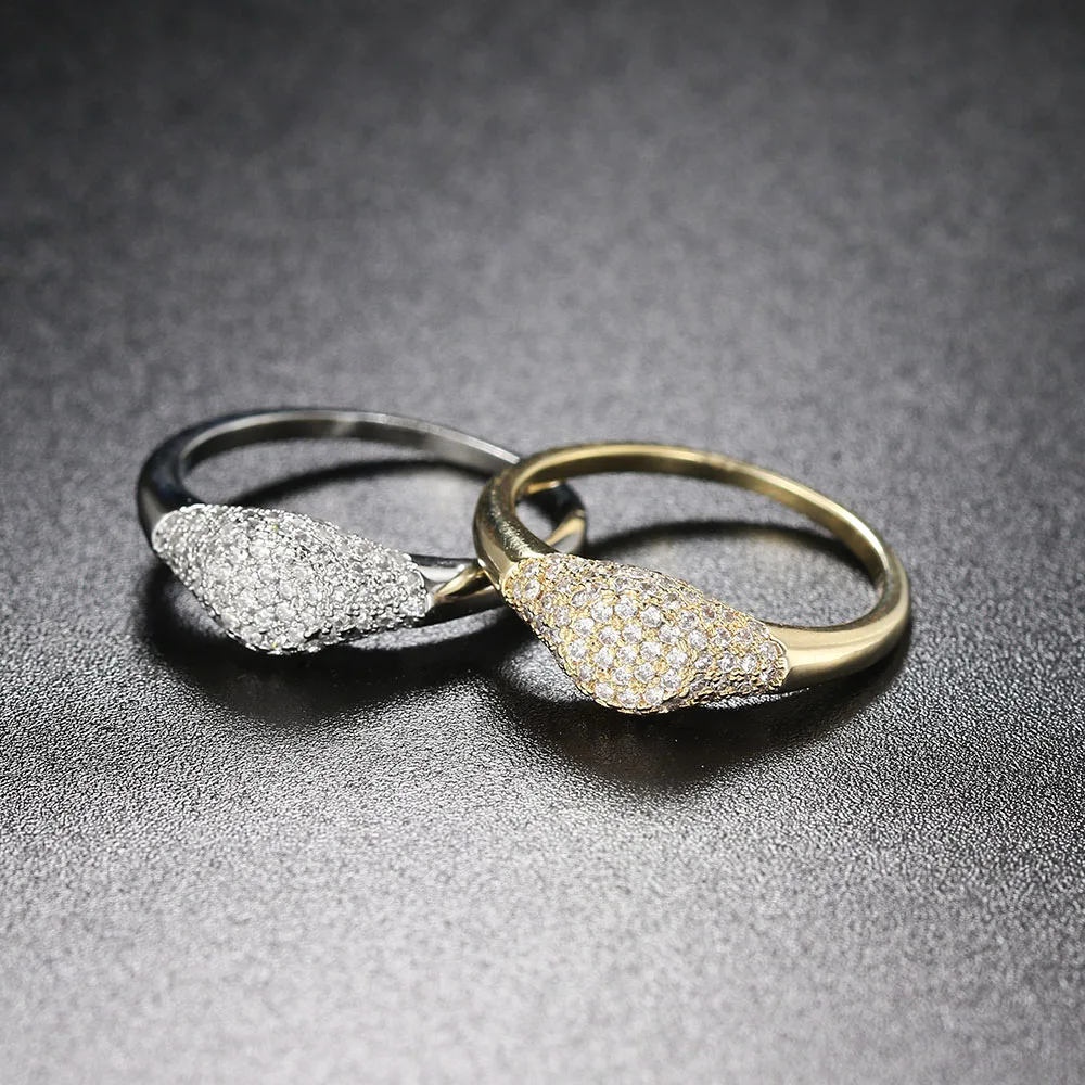 Trend Stacking Matching Rings For Women Gold Color Crystal Zircon Ring For Teen Girls Korean Fashion Jewelry Accessories R725 3