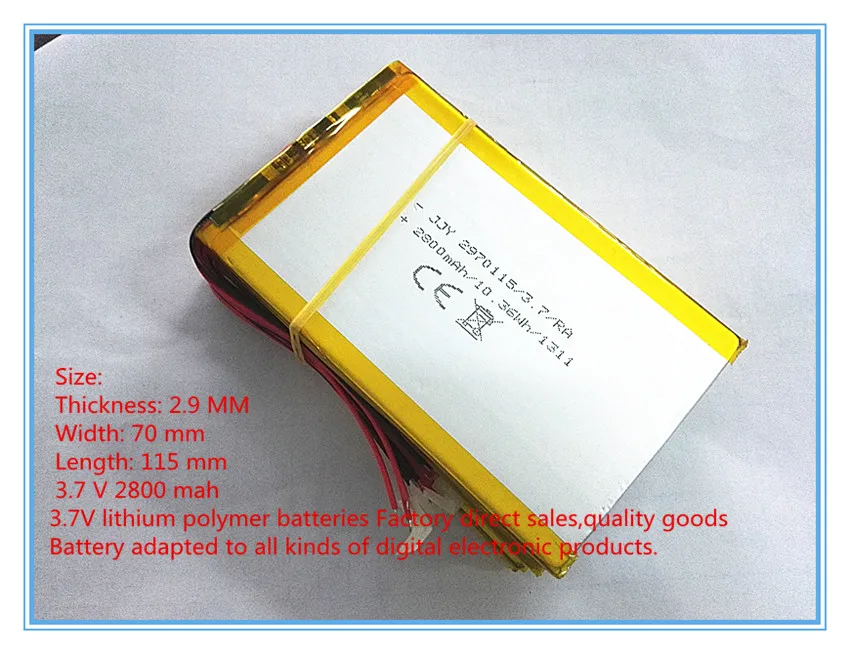 Лучшая батарея бренд 3,7 V 2800 mah планшет батарея бренд планшет общий полимер литиевая батарея 2970115