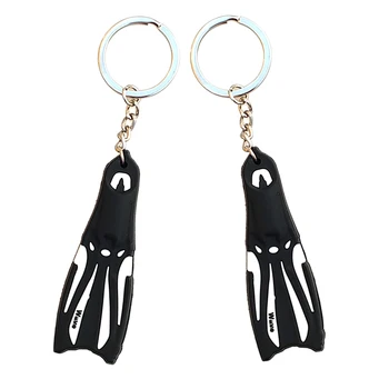 

2 Pack Scuba Flipper Key Chain for Men and Women - Keyring for Boat, Kayak, Surfing, Sailing, Car Keys and more