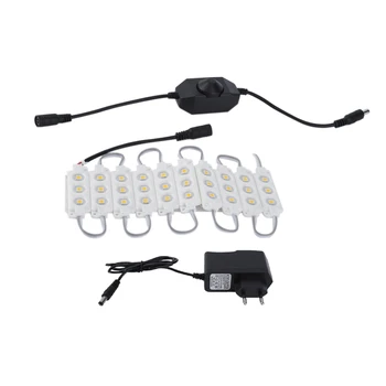 

1.5 M 10 Row + Dimmer + Adapter 5050 Mirror Lamp Warm White EU/US/UK/AU Type 7.2W Indoor Bathroom Wall LED Lights