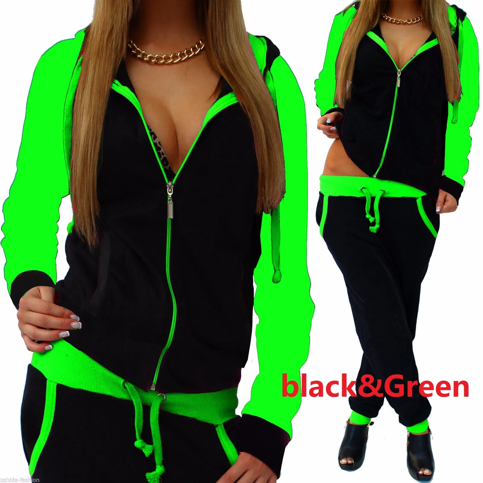 Green ZOGAA, женский модный спортивный костюм, женская одежда с капюшоном и завязками, спортивный костюм, женская рубашка с длинным рукавом - Цвет: Green
