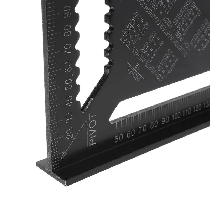 

12Inch 12Inch Aluminum Alloy Metric Triangle Ruler Angle Protractor Speed Square Woodwork Protractor Gauge High Precision Tool