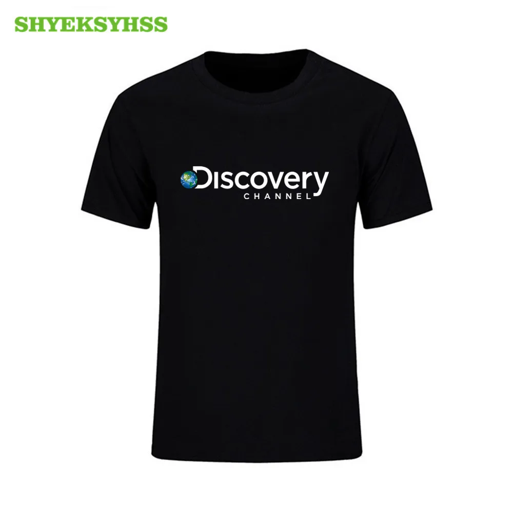 Camiseta de algodón de 100% para hombre y mujer, camisa de manga corta con cuello redondo, de Discovery nacional, canal, gran oferta