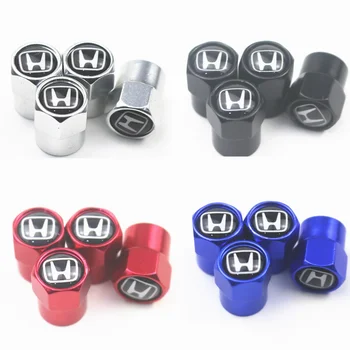 

4PCS Auto Accessories Wheel Tire Parts Valve Stem Caps Cover For Mugen Power Honda Civic Accord CRV Hrv Jazz Emblem Badge