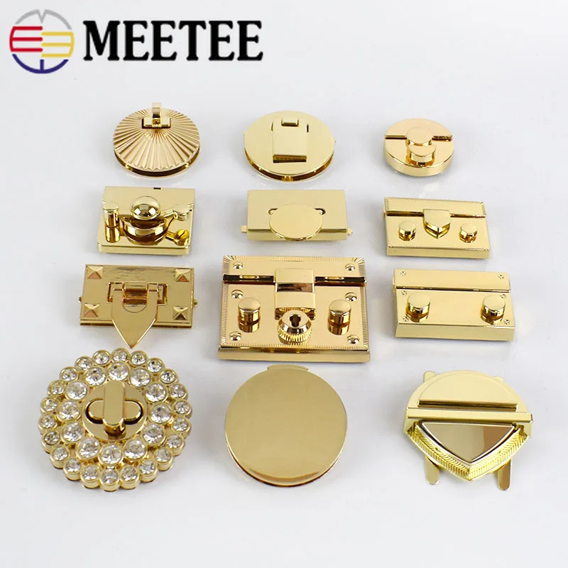 

Meetee 5pcs Metal Clasp Turn Twist Lock Spring Buckle for DIY Handbag Bag Purse Hardware Closure Decor Bag Parts Accessories