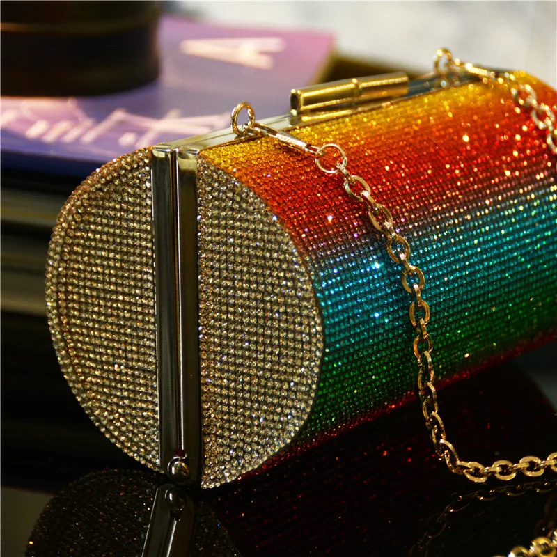 Luxy Moon Rainbow Cylinder Evening Bag Side View