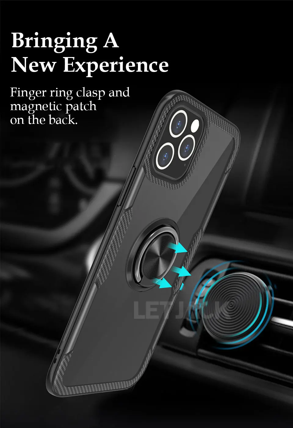 Magnetic Transparent Phone Case for iPhone 12 X XS 11 13 Pro Max on iPhone SE 2020 XR X 8 7 6S Plus Shockproof Cover Holder Ring iphone 12 lifeproof case