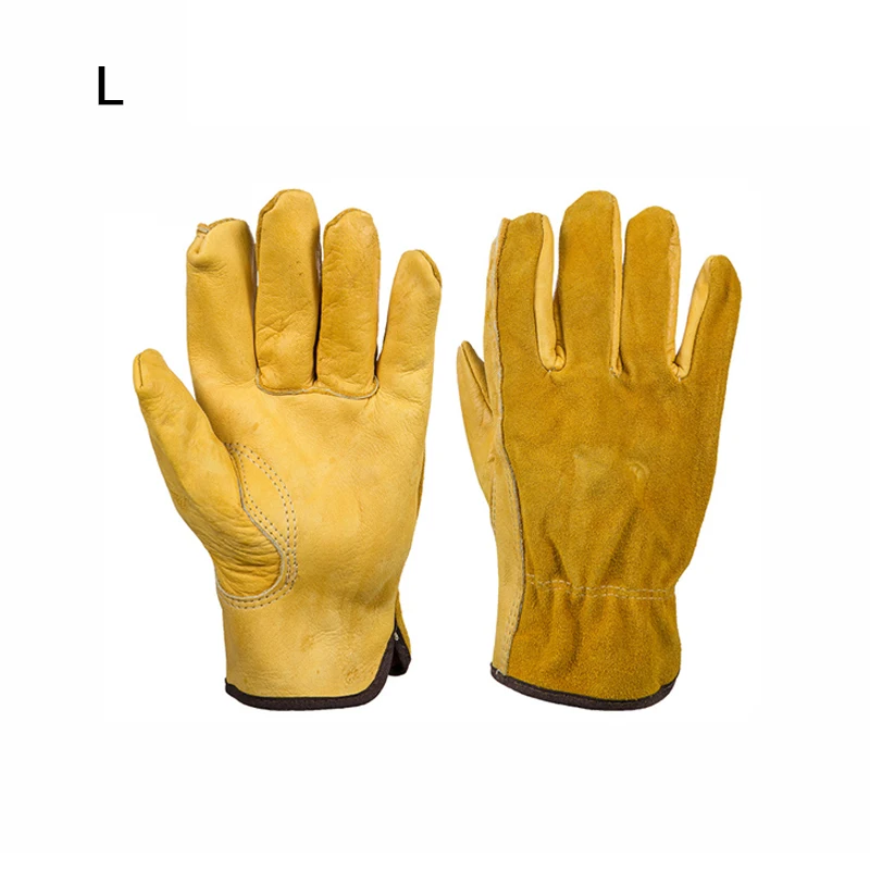 Work Gloves L Новые рабочие перчатки для водителей, садоводства, мотоцикла, домашней работы, яловая кожа, защитная Рабочая перчатка для мужчин и женщин - Цвет: Work Gloves L