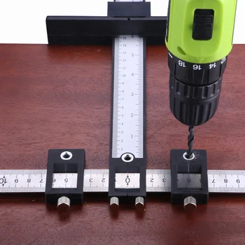 

Adjustable Punch Locator Detachable Cabinet Drilling Positioner Woodworking Drilling Dowelling Hole Guide Tool ALI88