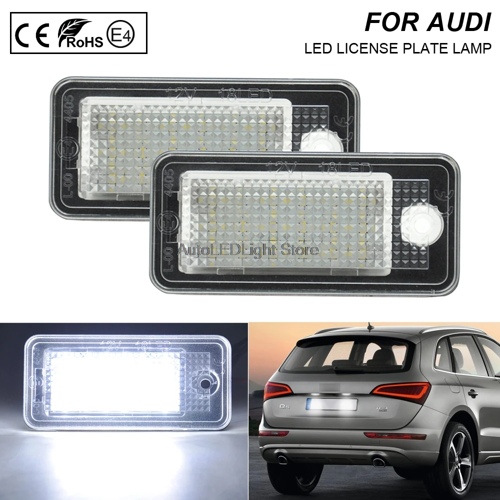 2Pcs LED License Plate Lights Number Plate Lamp For Audi A3 A4 S4 RS4