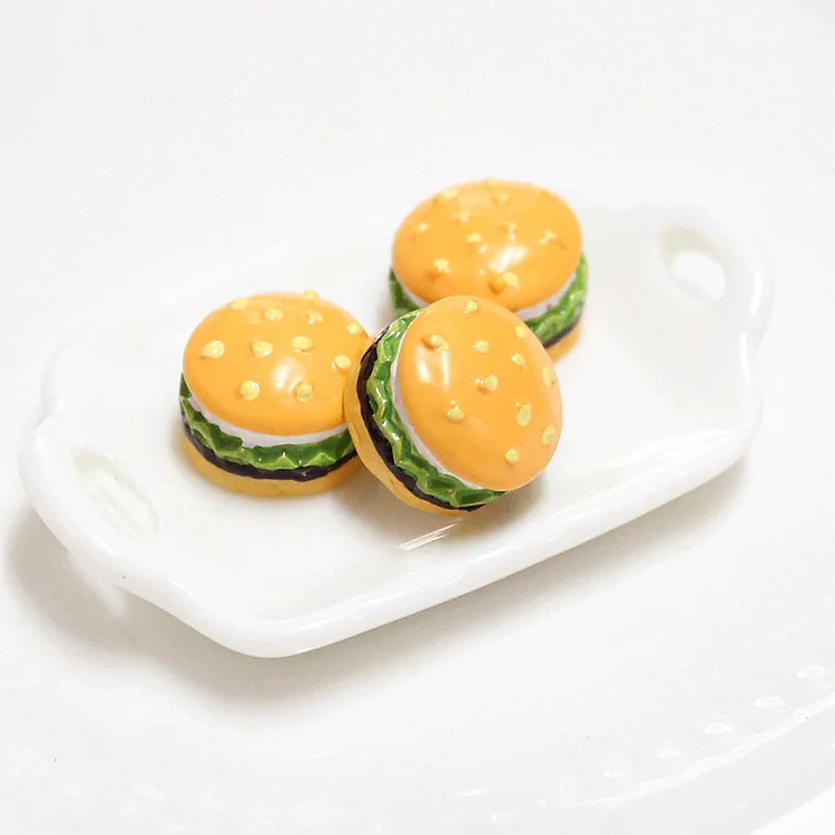 Simulation Mini Cute Burger Addition Slime Supplies Accessories DIY Phone Case Decoration for Slime Filler Miniature Resin Toy