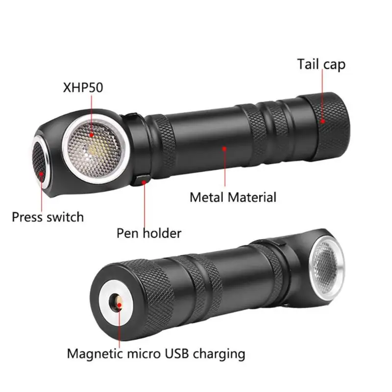 VKTECH XHP 50 светодиодный фонарь, осветительный светильник, 3 режима, бликовая лампа, USB велосипедный светильник, водонепроницаемый светильник, для ремонта автомобиля, работы, кемпинга