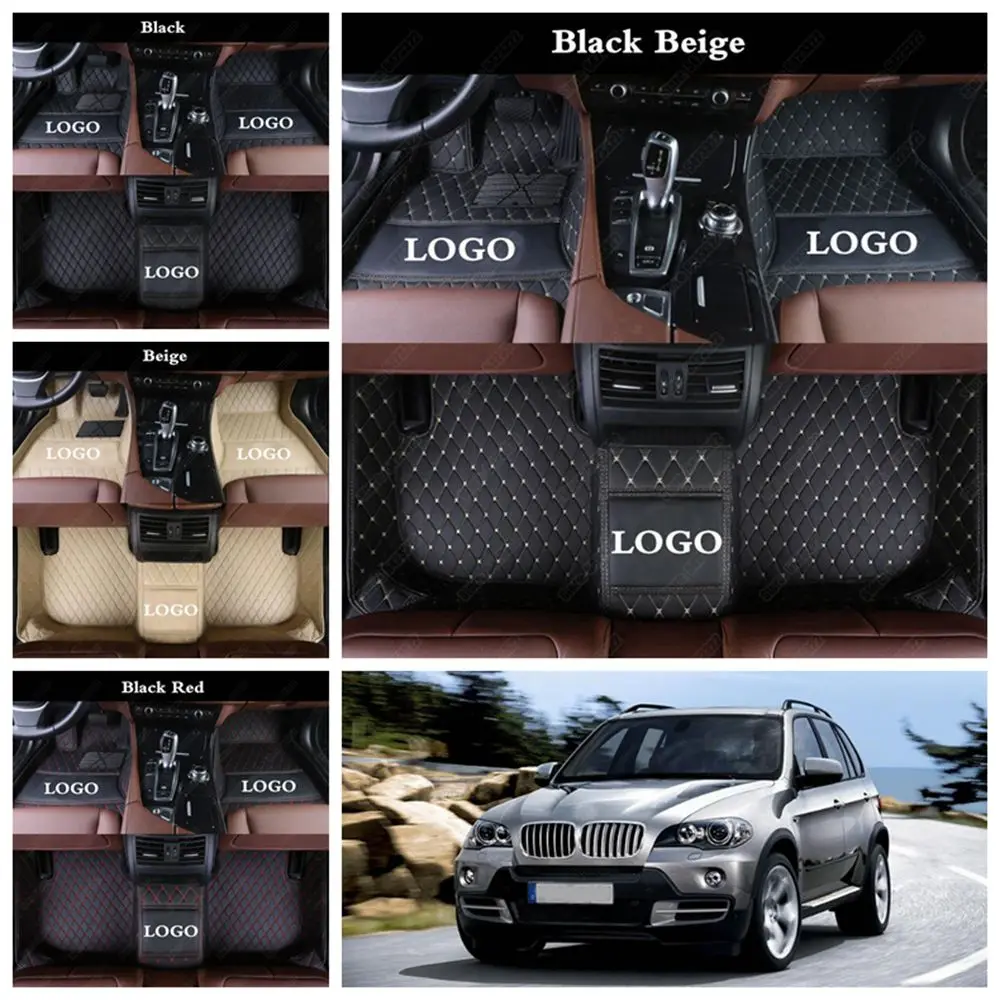 Кожаные автомобильные коврики подходят для BMW X1 X2 X3 X4 X5 X6 X7 Авто накладки на ножках