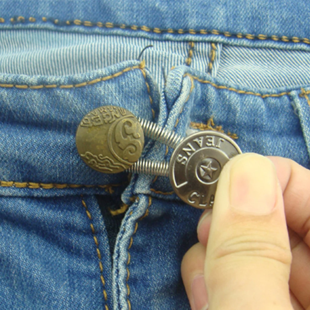 6 шт. регулируемые прочные DIY ремесло с весенней швейной металлической пуговицей джинсы брюки расширители воротника одежды Выгравированные аксессуары Fix