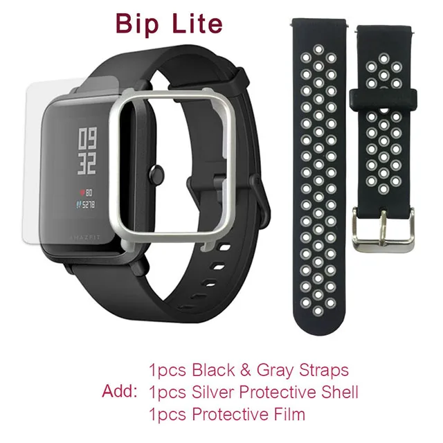 Black-S grey film AMAZFIT BIP LITE глобальная версия Xiaomi Huami Смарт-часы 45 дней Срок службы батареи профессиональный водонепроницаемый Пульс Новое поступление - Цвет: Black-S grey film