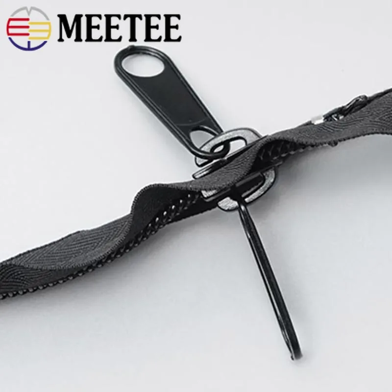 Meetee 10# Plastic Nylon Zippers Black Open End Long Zip for Outdoor Tent Zipper DIY Tailor Sewing Craft Bag Clothes Accessories|Молнии| |