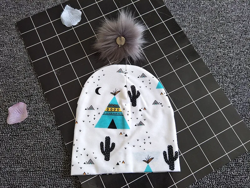 Детская кепка с рисунком из мультфильма, съемная Серая шерстяная шапка, больничная Кепка с принтом, с воротником, 2 шт., Детские шапочки, L1127