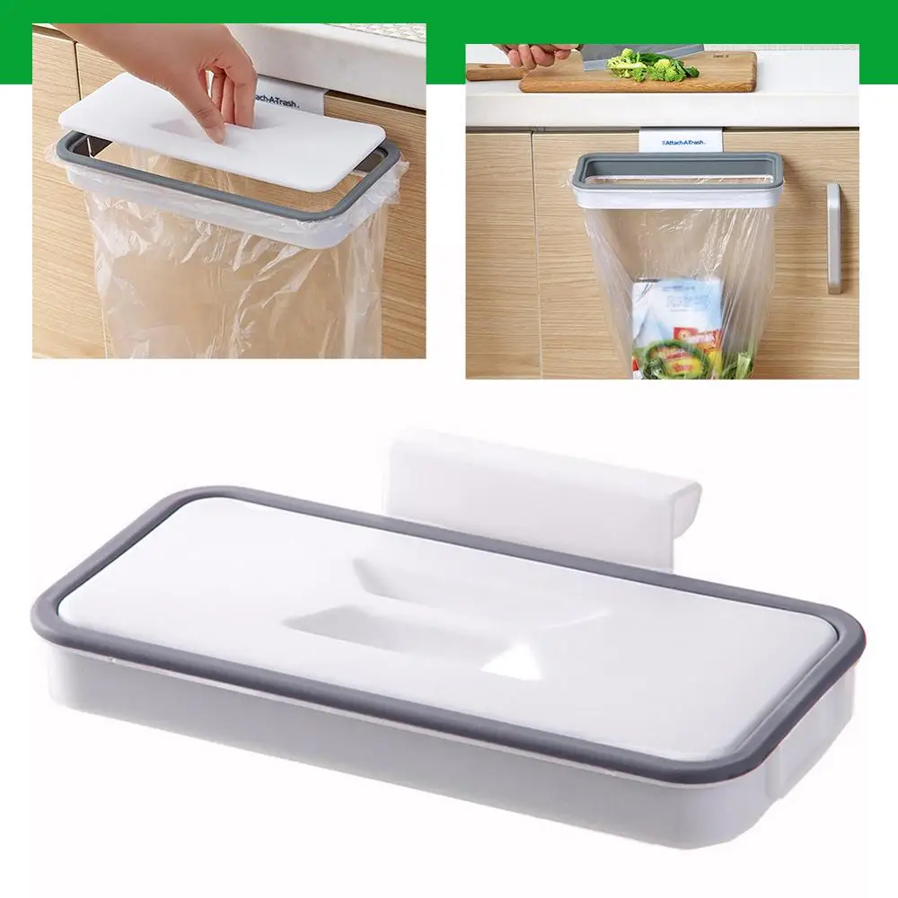 Trash can kitchen cabinet door basket hanging trash can waste bin garbage rack storage tool