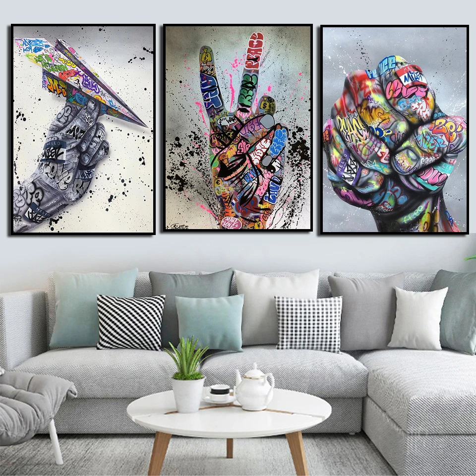 Modern Graffiti Funny Man Posters and Prints Canvas Paintings Wall Art  Pictures for Living Room Decor No Frame – Nordic Wall Decor