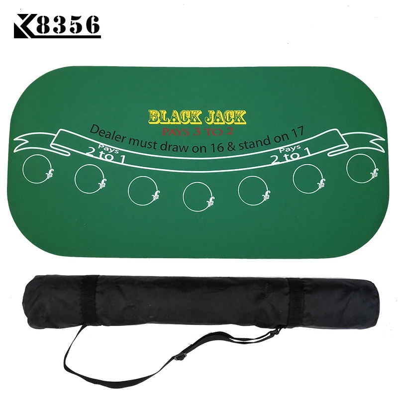 K8356 120*60cm Texas Hold'em Suede Rubber Blackjack Table Cloth 7 People Poker Table Tablecloth Waterproof Poker Table Game Mat