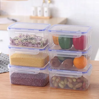 

Fresh-Keeping Box PP Sealed Microwave Oven Lunch Box Refrigerator Box Transparent Fruit Vegetable Storage With Lid Kitchen Can