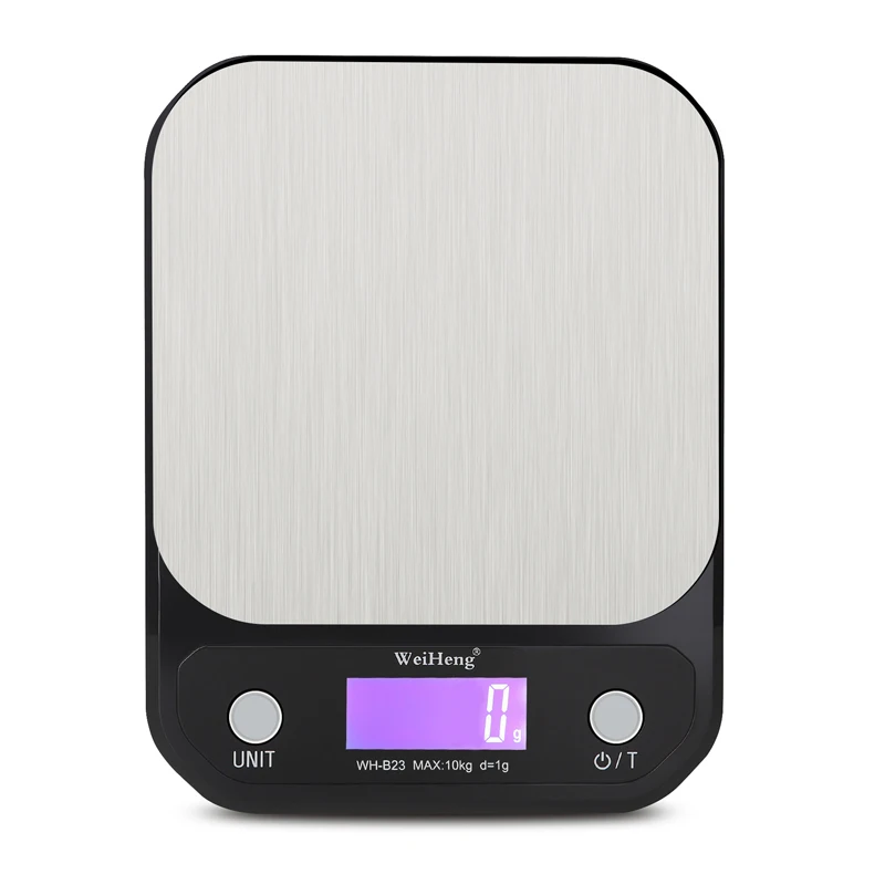 Портативные цифровые кухонные весы, светодиодный, электронные, точные весы, почтовый баланс еды, измерение веса, цифровые, нержавеющая сталь - Цвет: 10kg-1g black