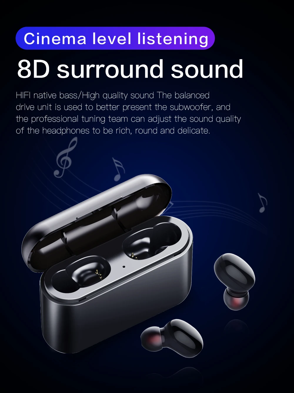TWS bluetooth-гарнитура 5,0 сенсорная Спортивная Беспроводная bluetooth-гарнитура