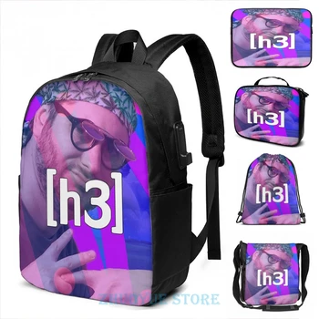 

Funny Graphic print h3h3 Ethan Klein USB Charge Backpack men School bags Women bag Travel laptop bag