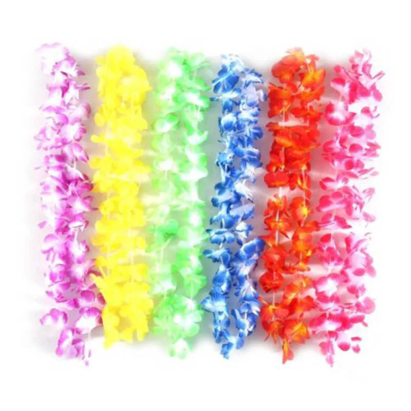AU-Hawaiian Luau Silks Flowers Leis Garland ожерелья Гавайские пляжные вечерние платья