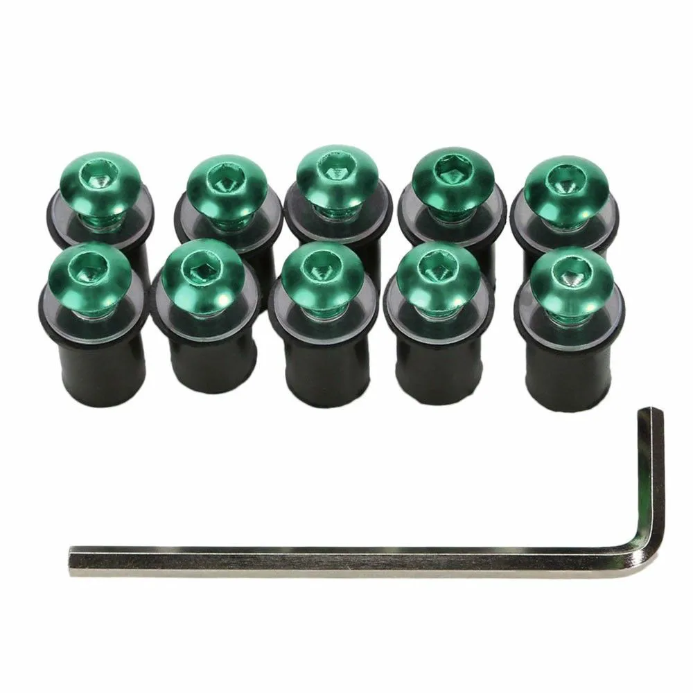 

Green M5 18mm Windscreen Bolt Screws Windshield screw bolts Kit common fits for Ducati for Yamaha for Kawasaki for Honda