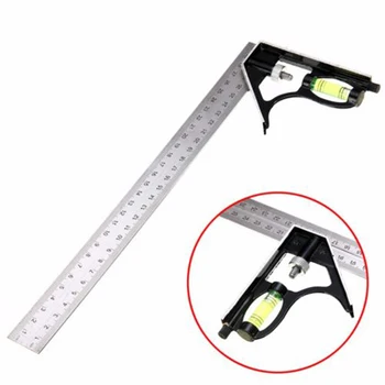 

Multi-function 300mm Combination Square Angle Ruler 90 Degree +Bubble Level Tool