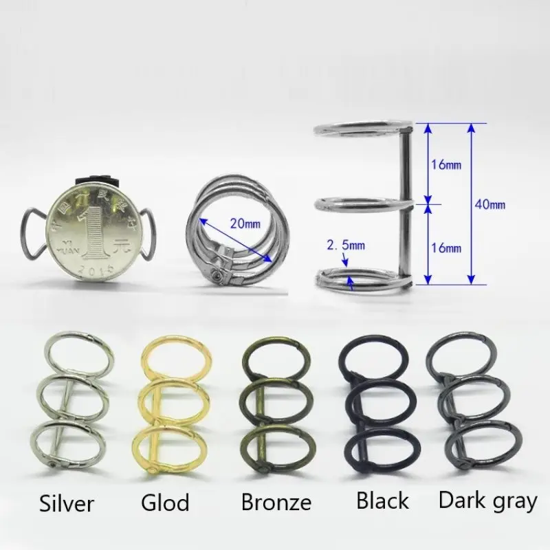 1/2 Metal Loose Leaf Book Binder 3 Rings For Notebook Album Scrapbook Clips Metal Ring Binder Calendar Circle Stationery Office