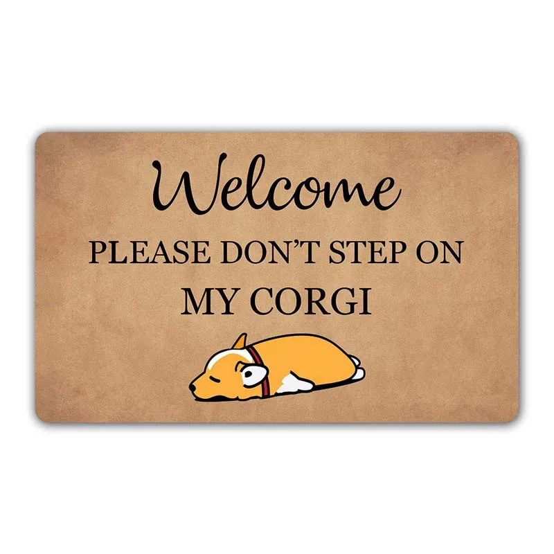 Funny Doormat Welcome Please Don't Step On My Corgi Entrance Mat Floor Rug Indoor/Outdoor/Front Door Mats Home Decor Machine Was | Дом и