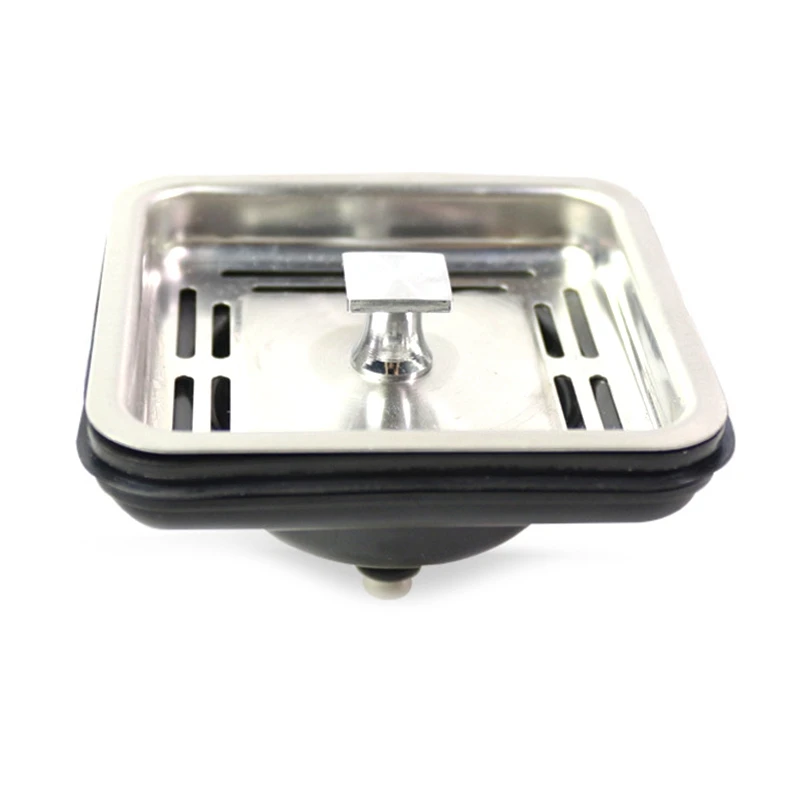 Shgo Quente- Quadrado Pia Filtro Plug Kitchen Sink Dreno Malha Rolha Cesta Filtro Plug Resíduos Aparelhos de Cozinha Aço Inoxidável