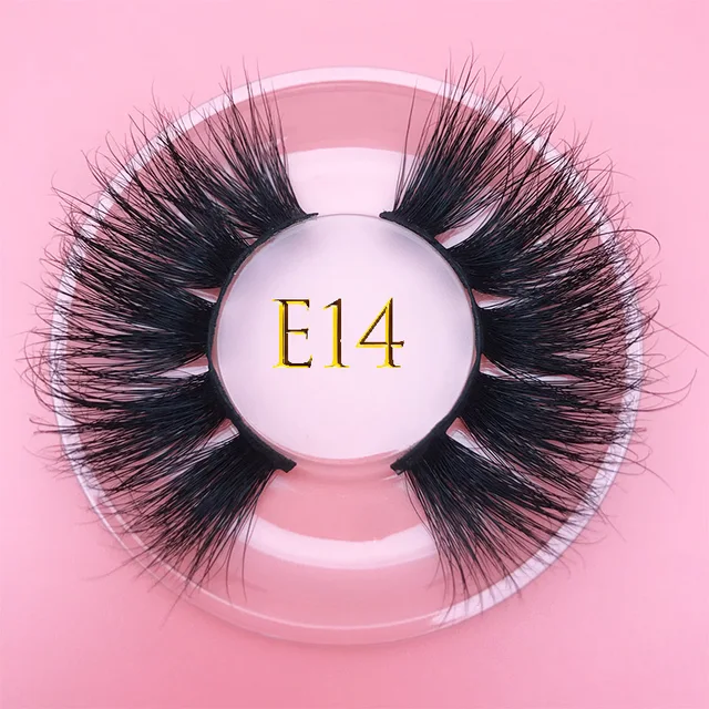 25mm E06 MIKIWI 100% handmade natural  thick  Eye lashes wispy makeup extention tools 3D mink hair volume soft false  eyelashes E14 round case
