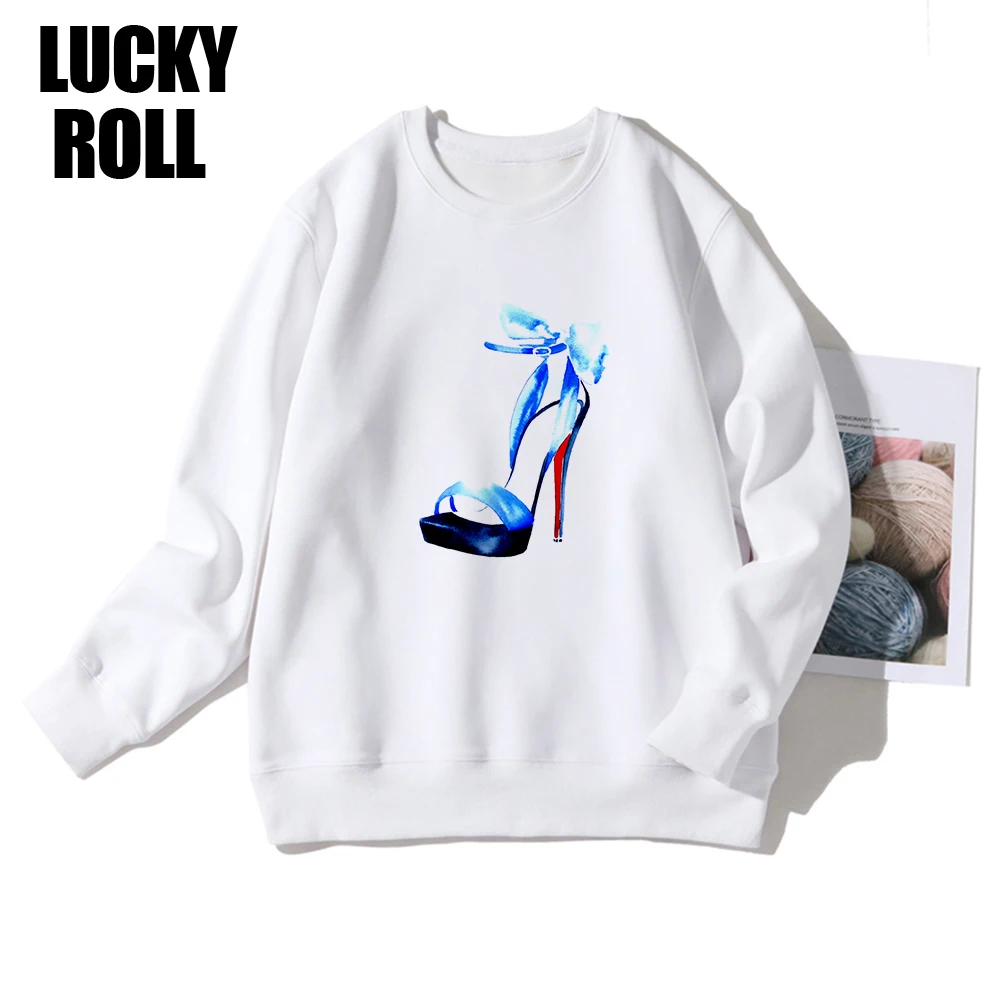 

LUCKYROLL Dream Printed Sweatshirt Womens Clothing Sweat Femme Undefined Long Sleeve 2020 High Street Vogue Plus Size Crop Tops