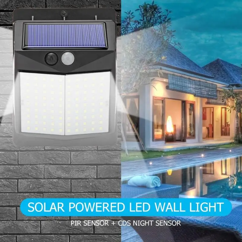 122LED Solar Light Solar Power PIR Motion Sensor Wall Light Outdoor Garden Street Lamp Pathway Yard Security Light Solar Lamp