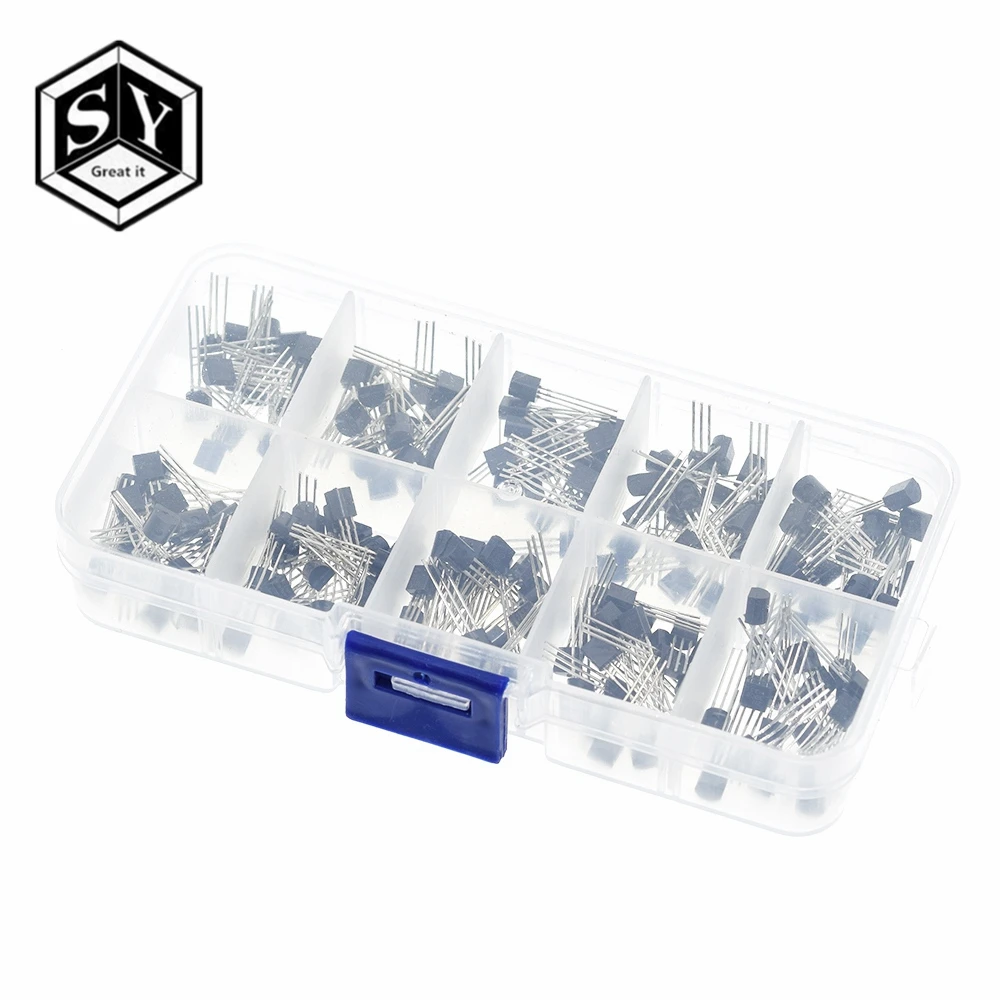 BC337 BC327 2N2222 2N2907 2N3904 2N3906 S8050 S8550 A1015 C1815 транзисторный набор 10 Значение 200 шт. коробка