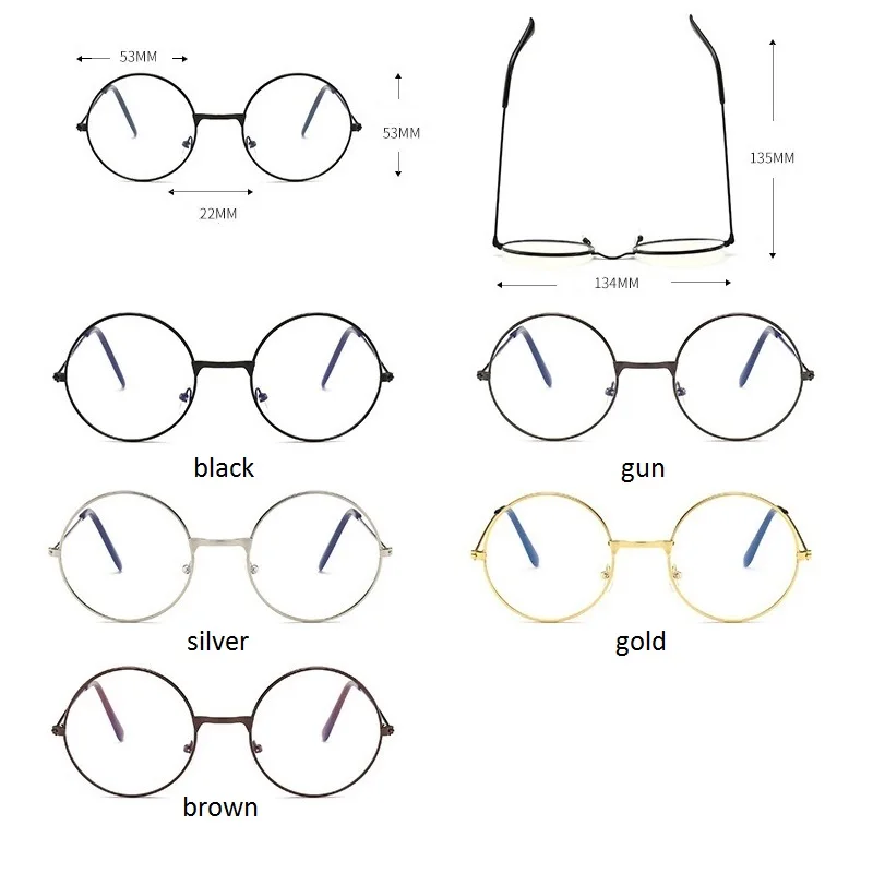 GIFANSEE, Ретро стиль, Круглый Металл, стиль колледжа, прозрачные линзы, очки, оправа, синий светильник, защита для глаз, мобильный телефон, игра