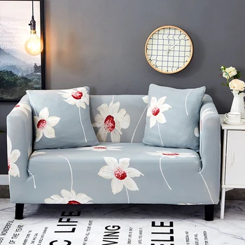 

Grey Elastic Corner Sofa Cover for Living Room Single Love Seater Retro Flower Armchair L Shape Stretch Sectional Couch Covers