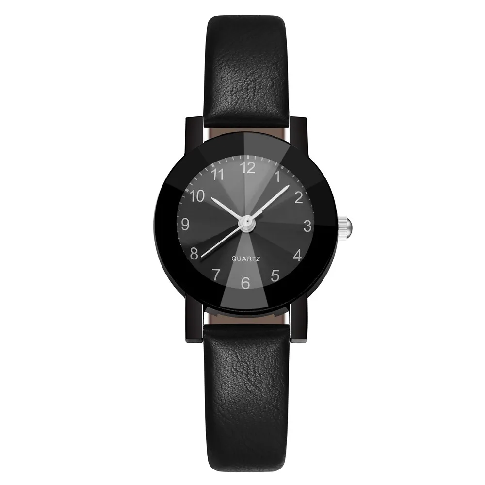 

Korean Trend Female Students Wrist Watch Sen College Style Black Shell Belt Leather Ladies Quartz Casual Watches Women Cute